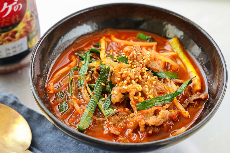 牛肉ともやしの韓国風春雨スープ